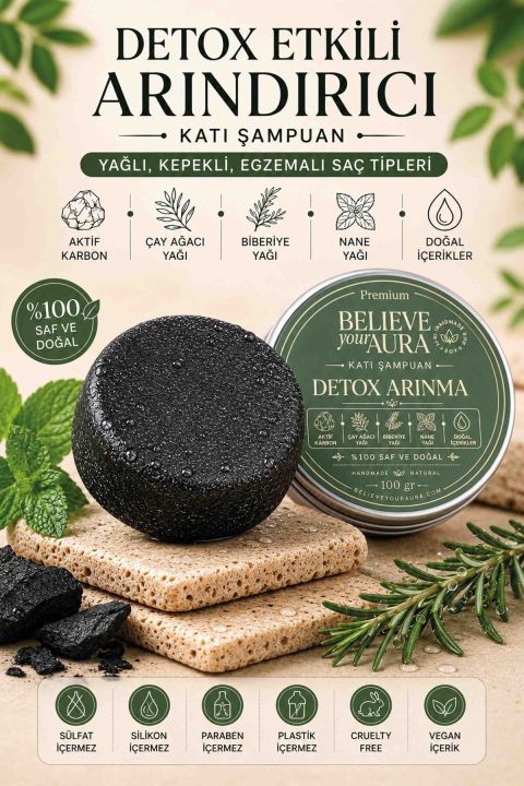 Detox Arındırıcı Katı Şampuan - Believe Your Aura