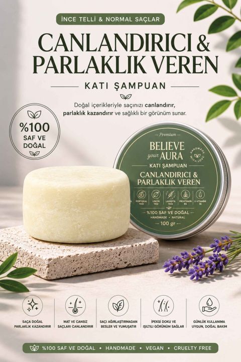 Canlandırıcı Katı Şampuan - Believe Your Aura
