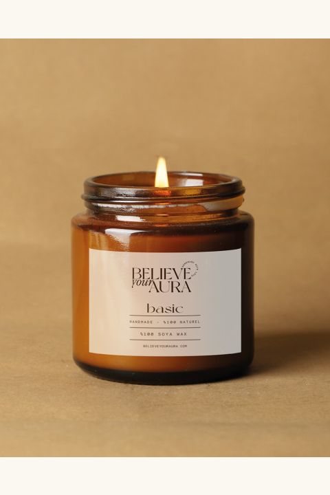 Kokusuz Kavanoz Mum - %100 Doğal Soya Mumu Amber Kavanoz Aromaterapi Mum 100 cc