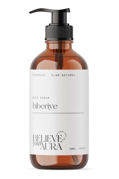 Biberiye Yağı Antibakteriyel El ve Cilt Sabunu - E Vitamini Aloe Vera Shea Butter Katkılı Doğal Sıvı Sabun 500 ml