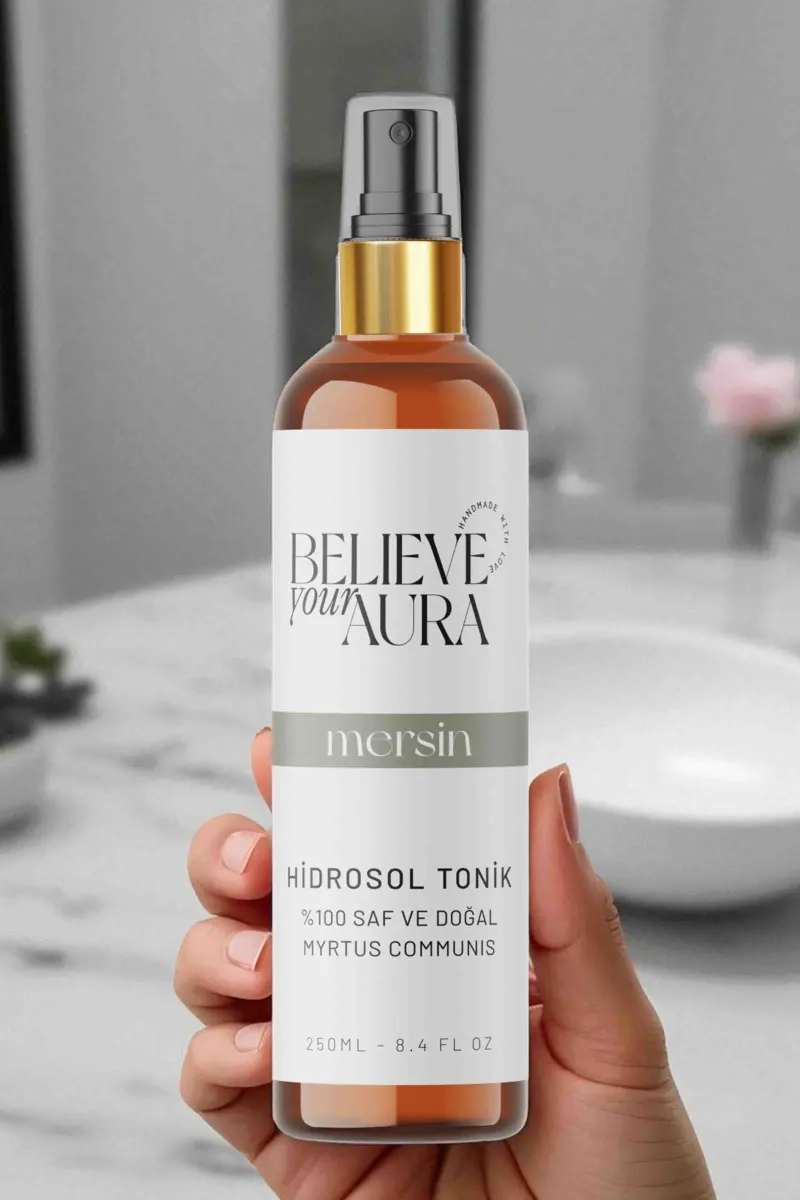 Believe Your Aura Mersin Suyu Hidrosol Tonik Saf ve Doğal Arındırıcı Yağ Dengeleyici Cilt ve Saç Toniği  HDTMRS-700