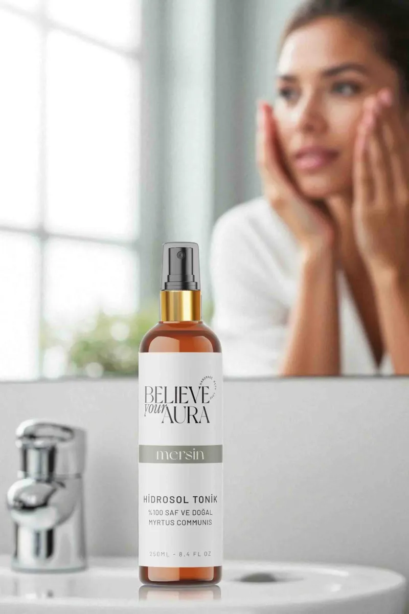 Believe Your Aura Mersin Suyu Hidrosol Tonik Saf ve Doğal Arındırıcı Yağ Dengeleyici Cilt ve Saç Toniği  HDTMRS-700