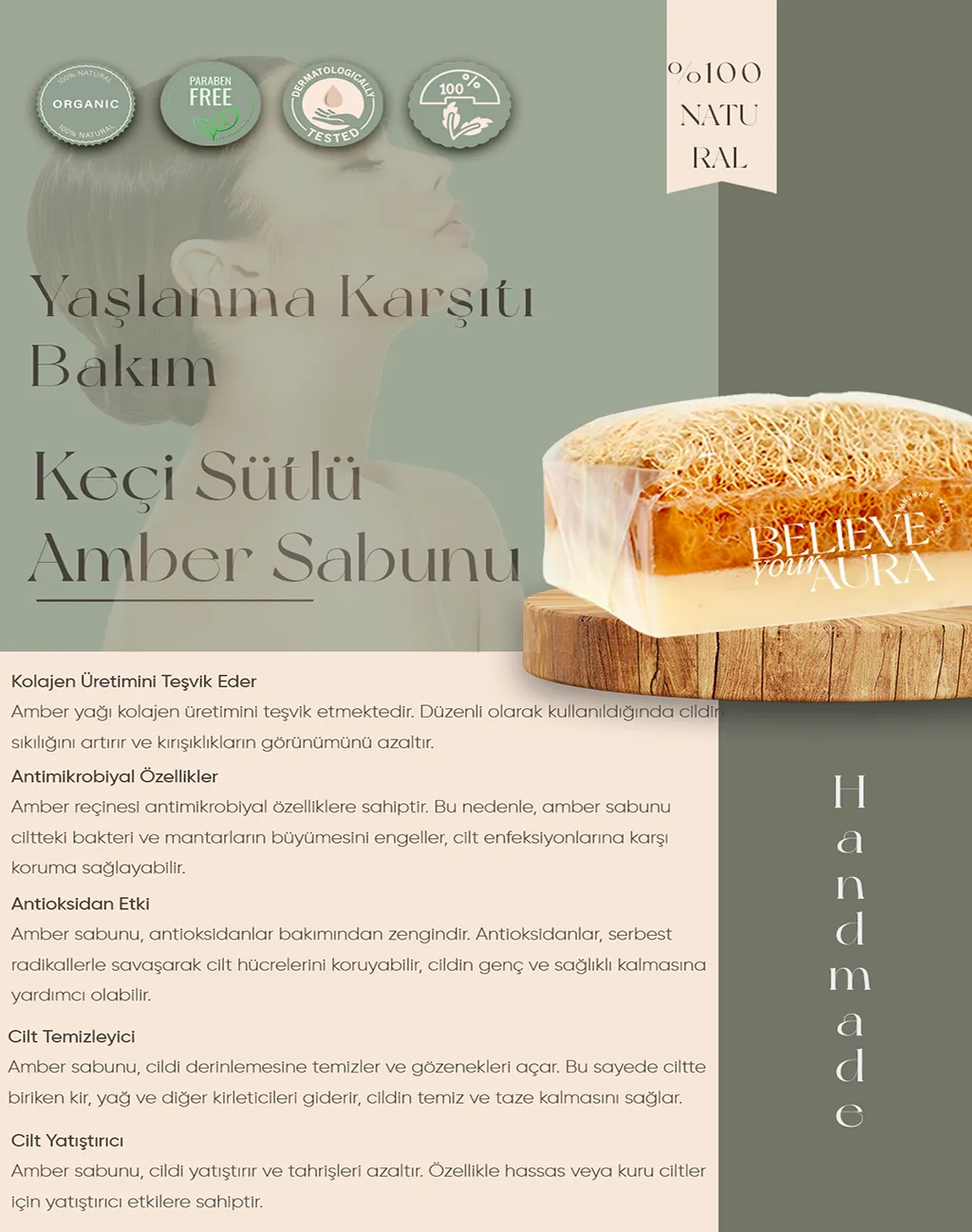 Keçi Sütlü Amber Sabunu - Believe Your Aura (2. görsel)