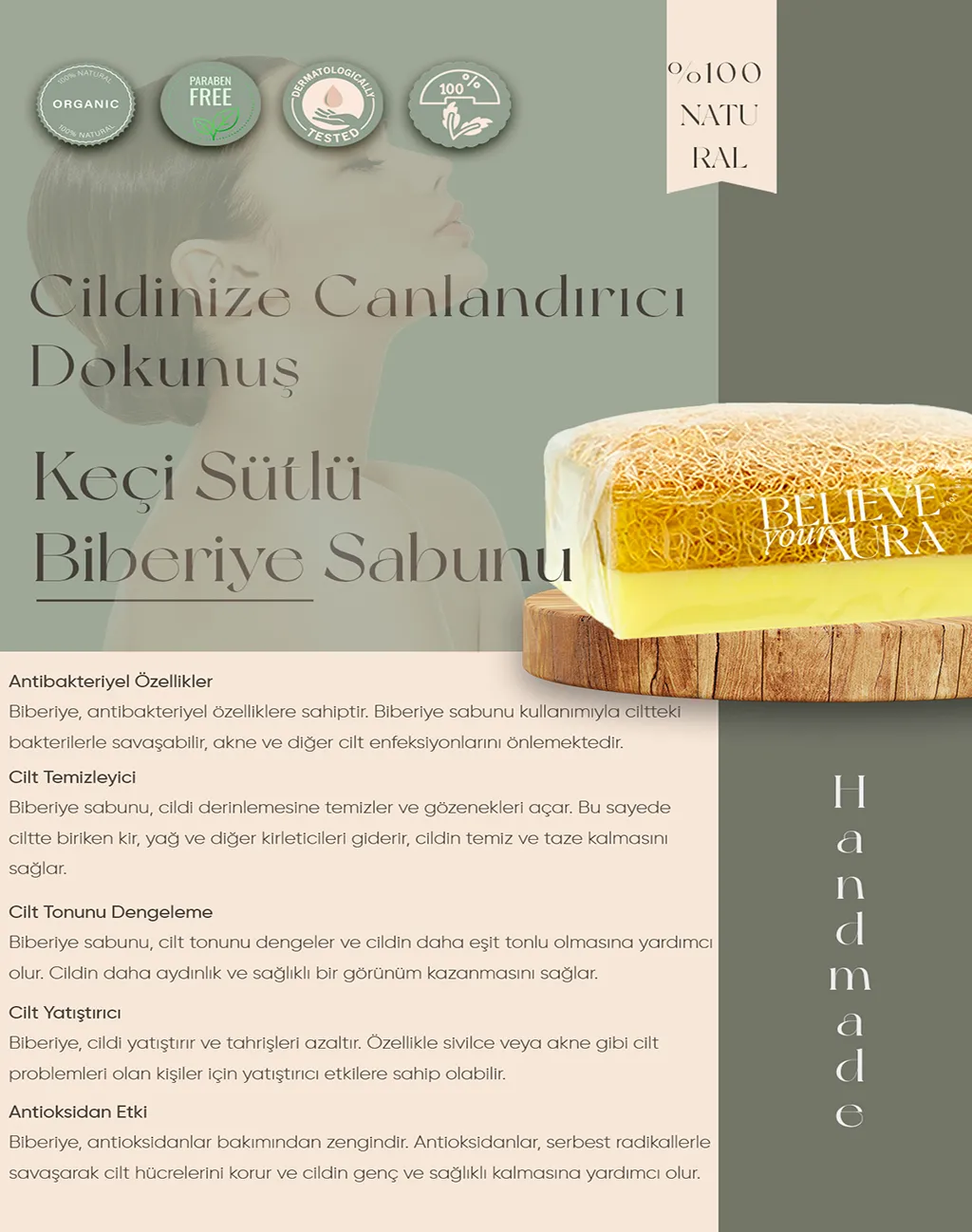 Keçi Sütlü Biberiye Sabunu - Believe Your Aura (2. görsel)