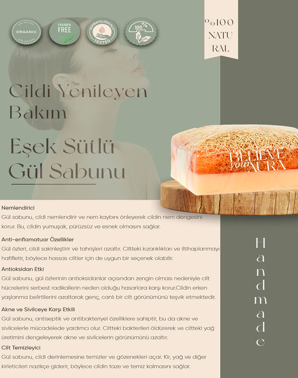 Eşek Sütlü Bergamot Sabunu - Believe Your Aura (2. görsel)