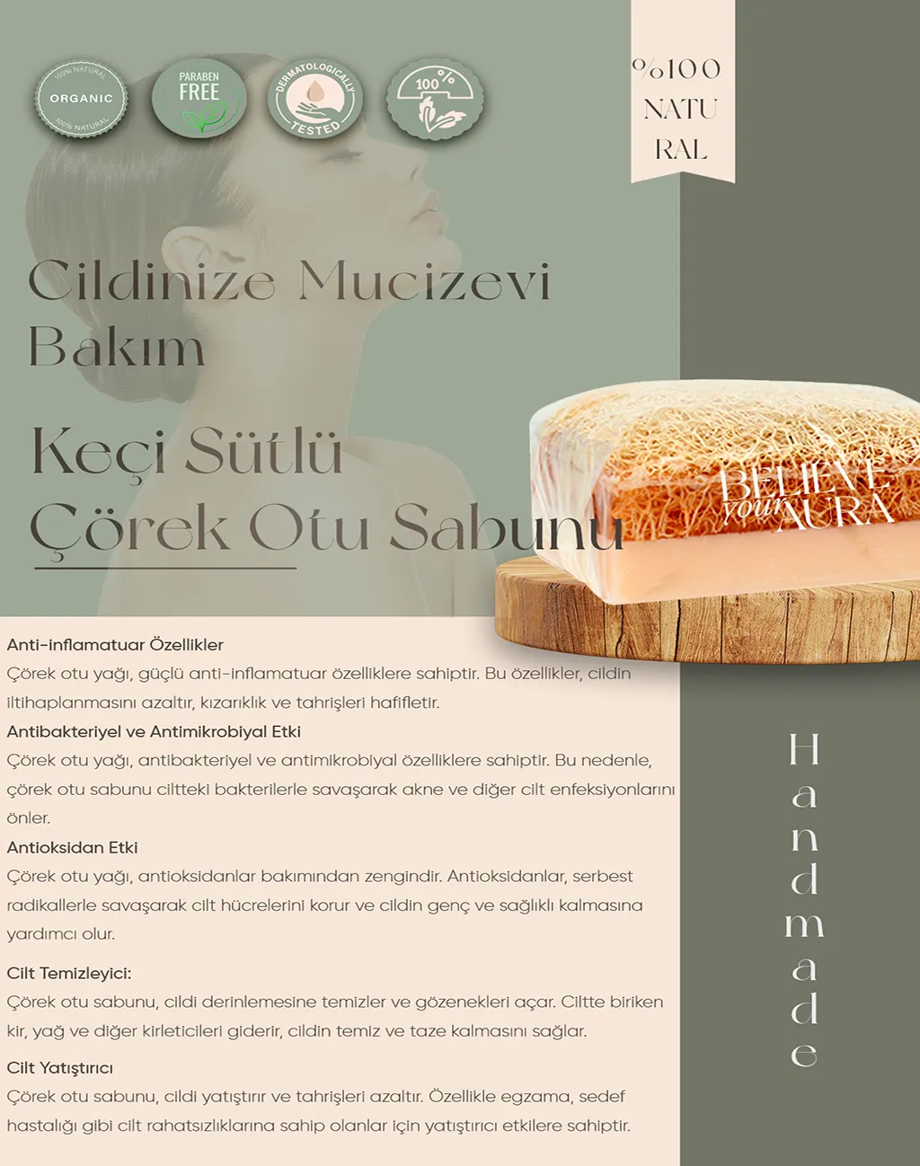 Keçi Sütlü Çörek Otu Sabunu - Believe Your Aura (2. görsel)