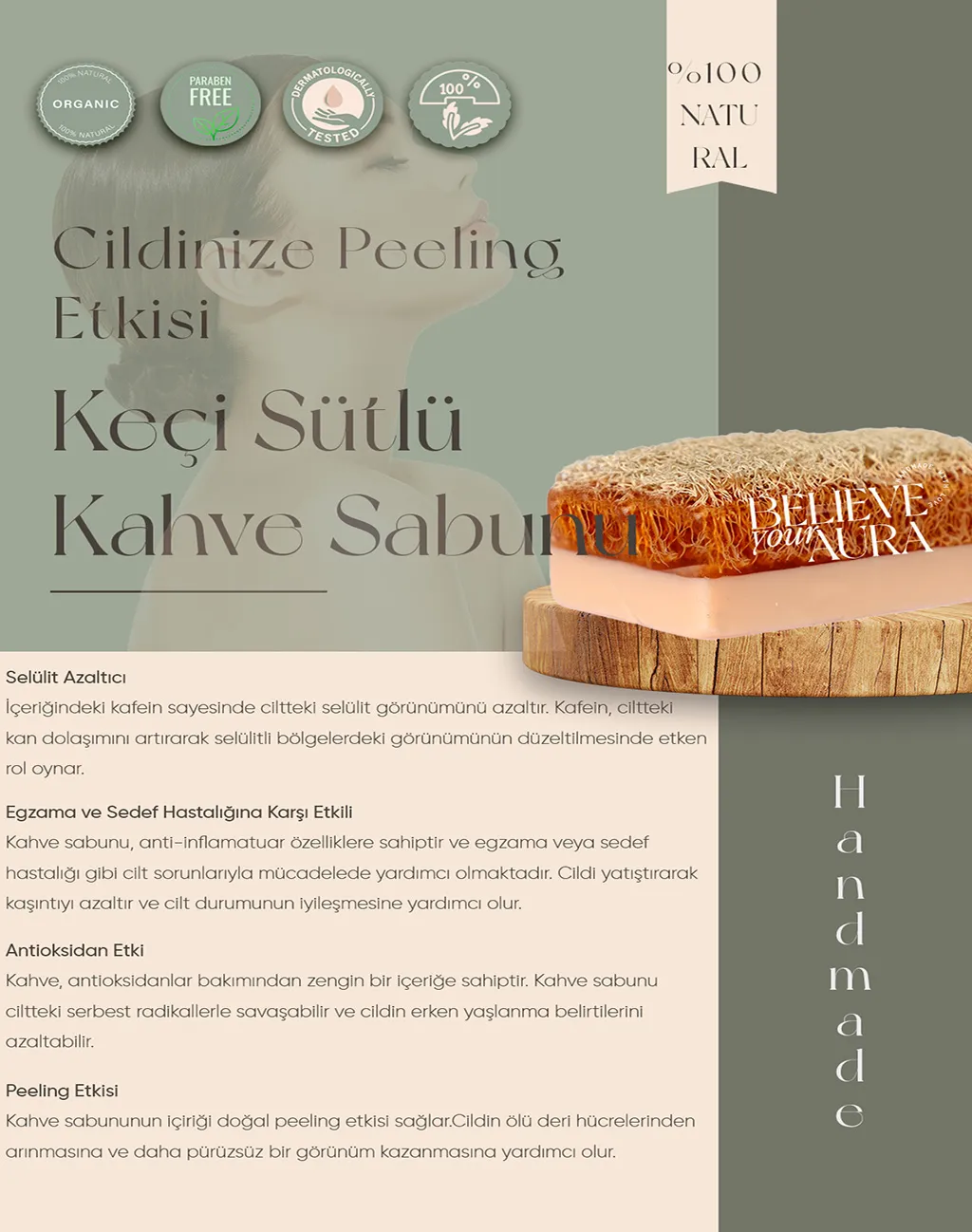 Keçi Sütlü Kahve Sabunu - Believe Your Aura (2. görsel)