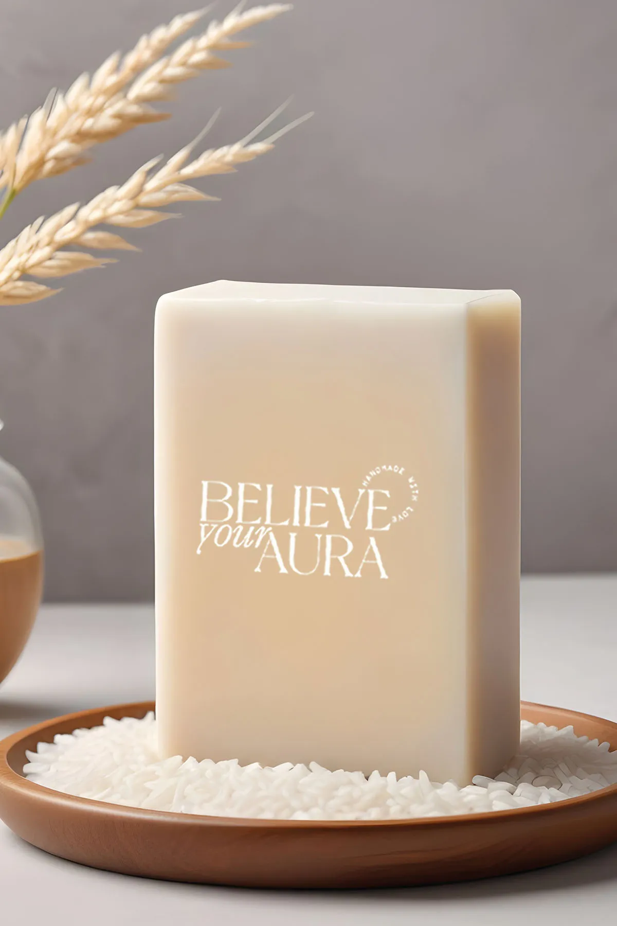 Believe Your Aura Doğal Pirinç Özü Yağı Sabunu - KASPOZ853-DOS