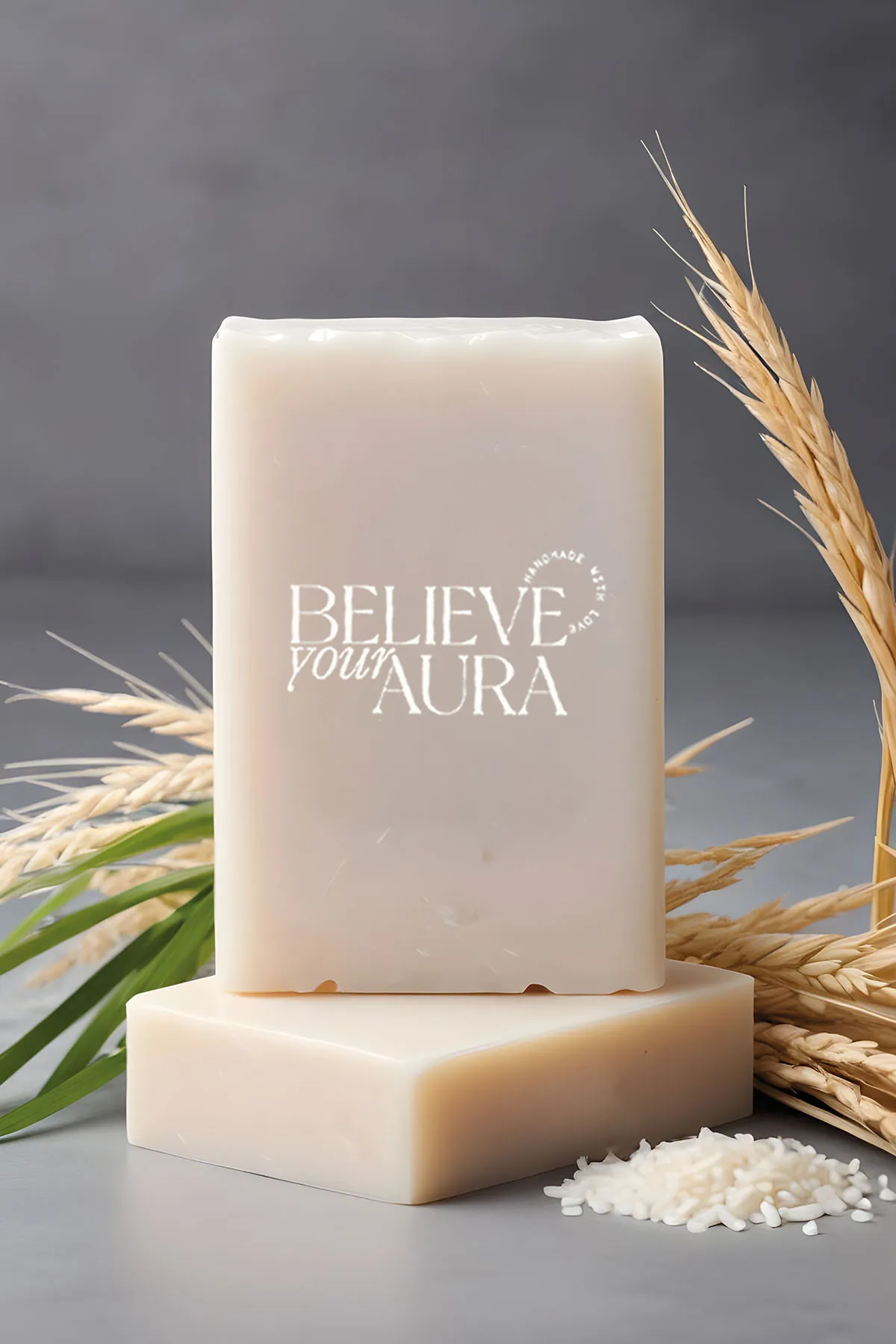 Believe Your Aura Doğal Pirinç Özü Yağı Sabunu - KASPOZ853-DOS