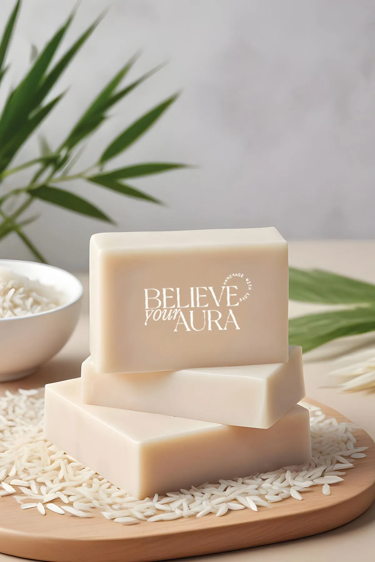 Believe Your Aura Doğal Pirinç Özü Yağı Sabunu - KASPOZ853-DOS