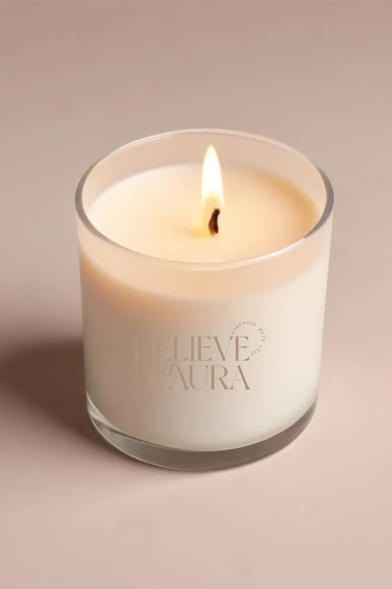 Believe Your Aura Organik Soya Wax Amber Kokulu Mum - MBSBRD02010-AMB