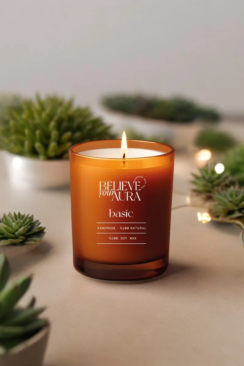 Believe Your Aura Organik Soya Wax Kokusuz Mum - MBSBRD04210-SAF
