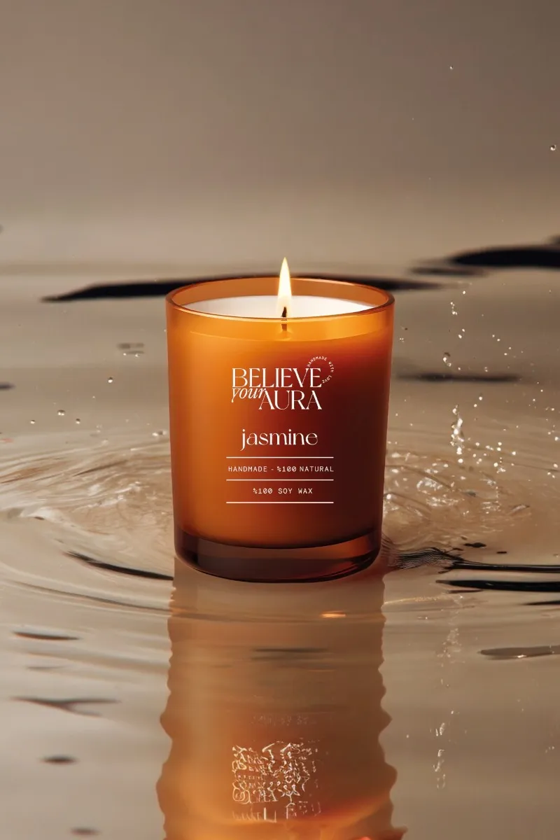 Believe Your Aura Organik Soya Wax Yasemin Kokulu Mum - MBSBRD04210-YSM