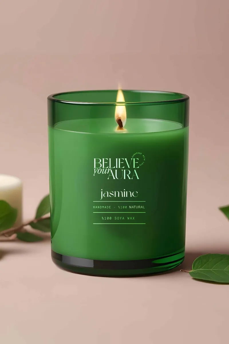Believe Your Aura Organik Soya Wax Yasemin Kokulu Mum -MBSBRD04410-YSM