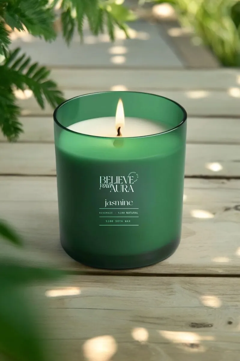 Believe Your Aura Organik Soya Wax Yasemin Kokulu Mum -MBSBRD04410-YSM