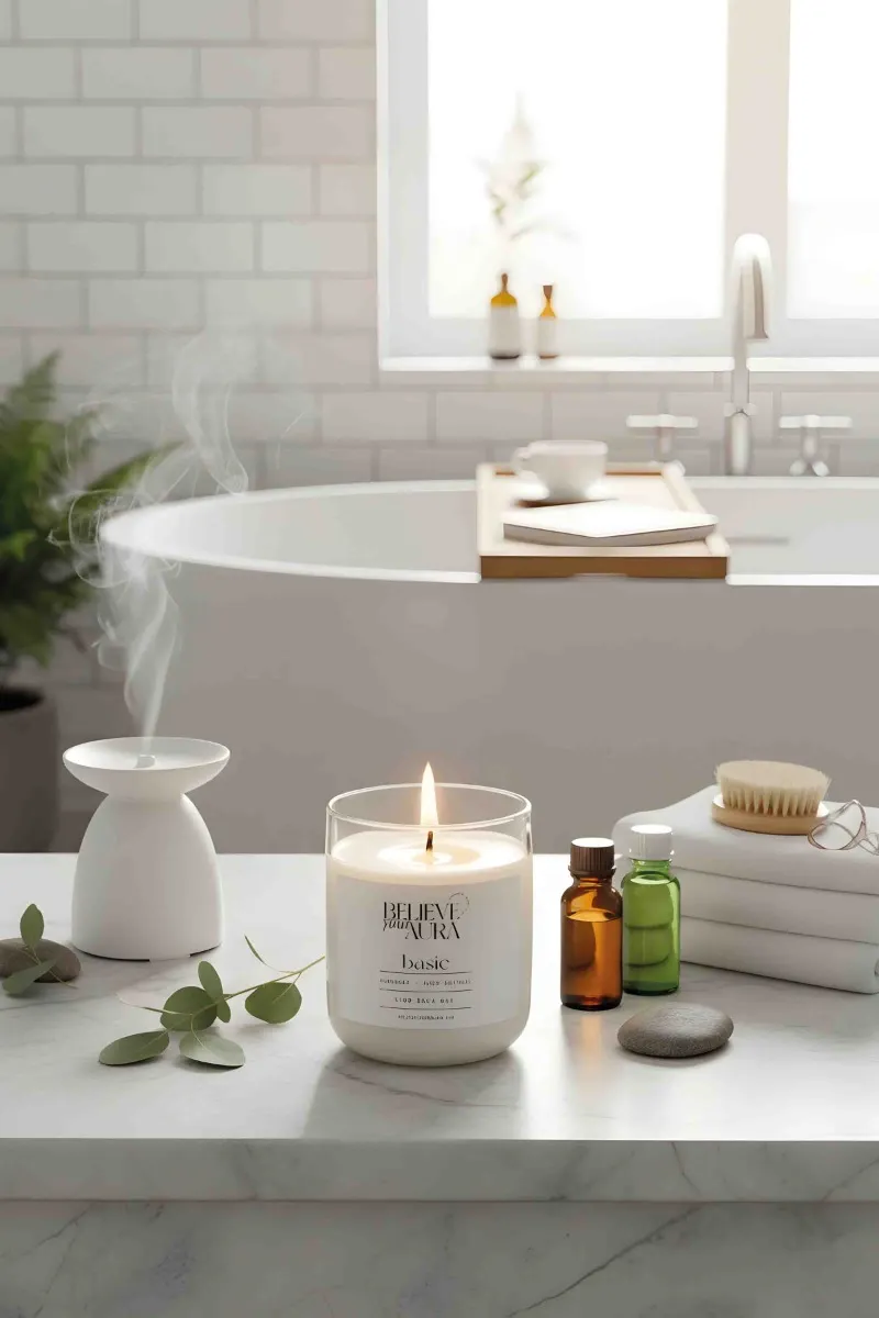 Believe Your Aura Kokusuz Bardak Mum - %100 Doğal Soya Mumu Aromaterapi Bardak Mum MBSBRD04510-SAF