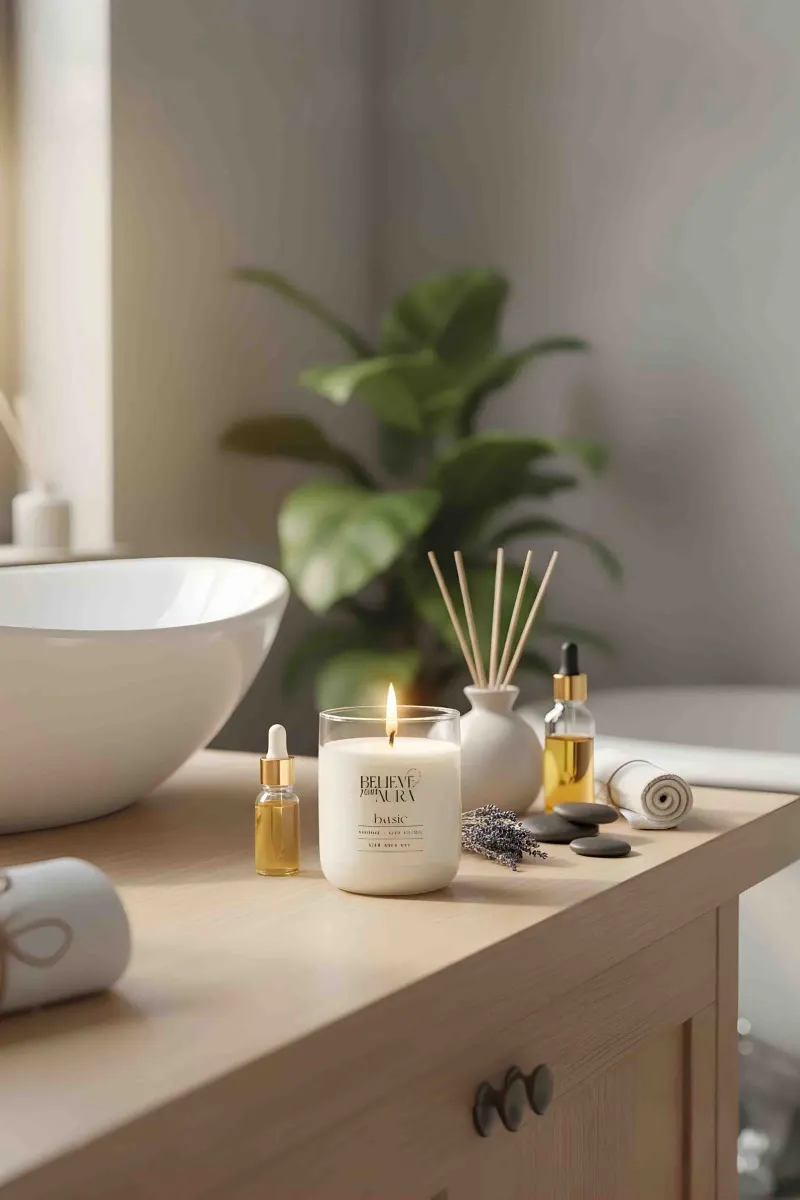 Believe Your Aura Kokusuz Bardak Mum - %100 Doğal Soya Mumu Aromaterapi Bardak Mum MBSBRD04510-SAF