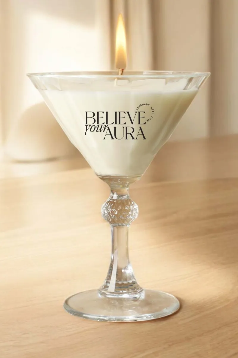 Believe Your Aura Gül Kokulu Kadeh Mum MBSBRD07210-GUL