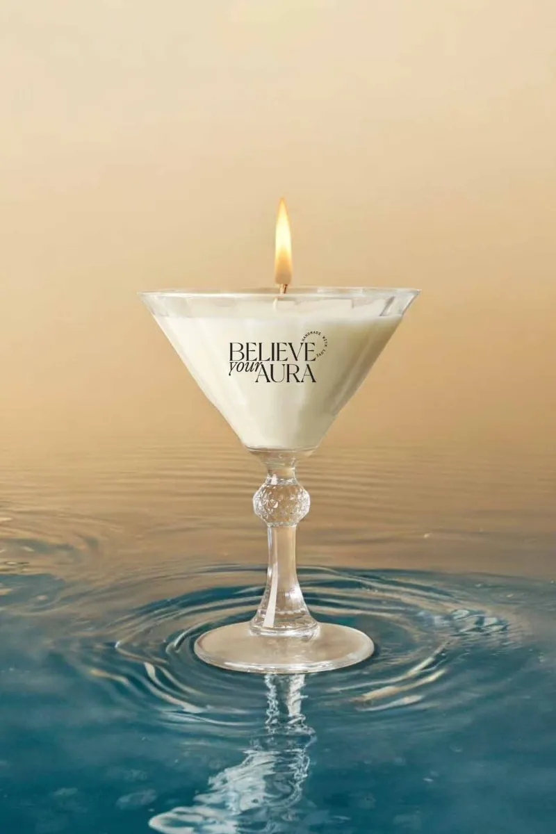 Believe Your Aura Gül Kokulu Kadeh Mum MBSBRD07210-GUL