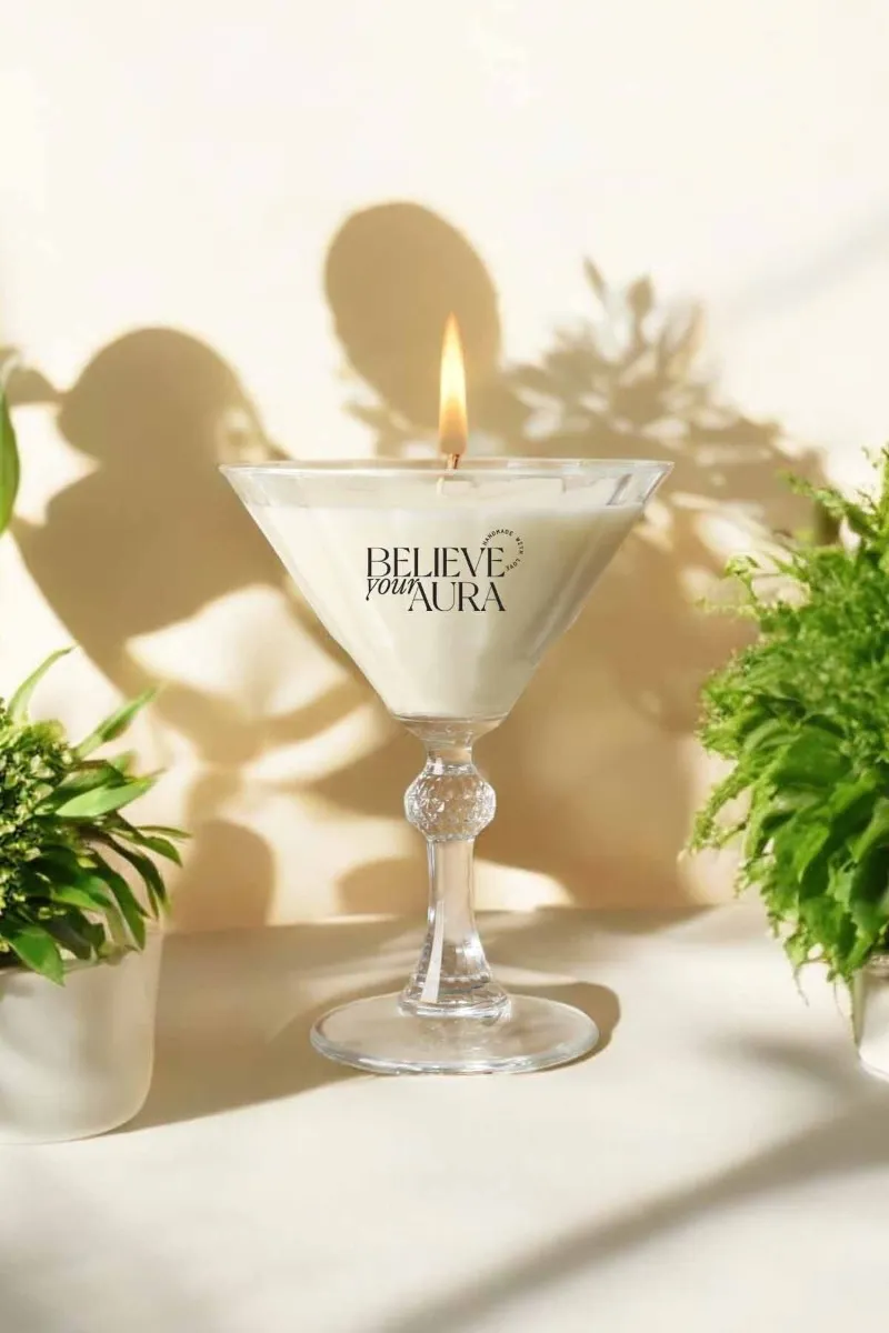 Believe Your Aura Gül Kokulu Kadeh Mum MBSBRD07210-GUL