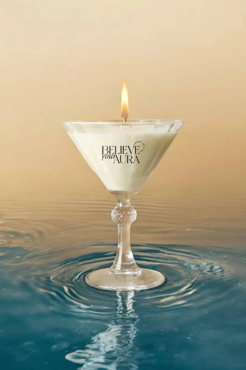 Believe Your Aura Sandal Ağacı Kokulu Kadeh Mum MBSBRD07210-SND