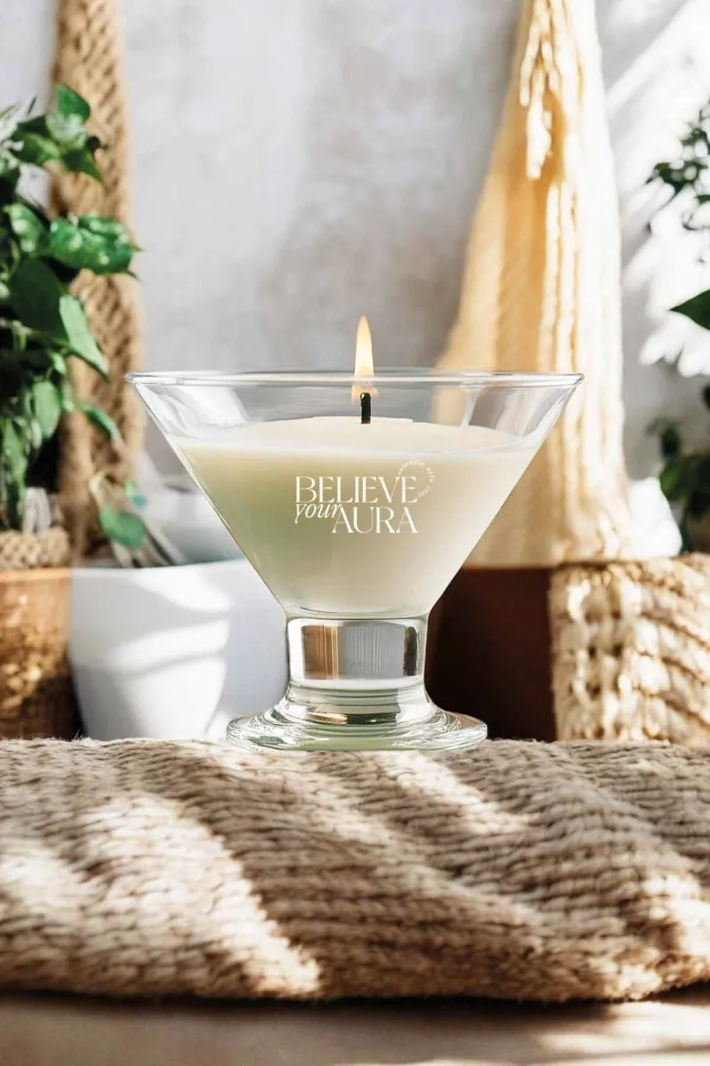 Believe Your Aura Yasemin Kokulu Doğal Soya Mumu Dekoratif Kokulu Kase Mum - MBSKAS01410-YSM