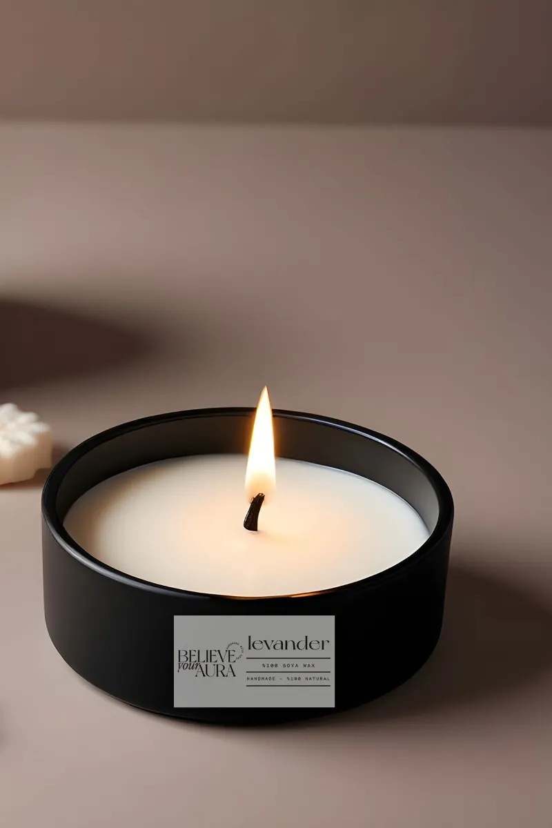 Believe Your Aura Organik Soya Wax Lavanta Kokulu Mum MBSKAS06110-LVN