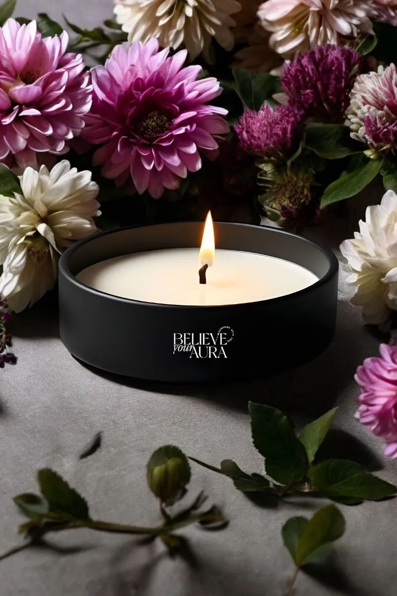 Believe Your Aura Organik Soya Wax Lavanta Kokulu Mum MBSKAS06110-LVN