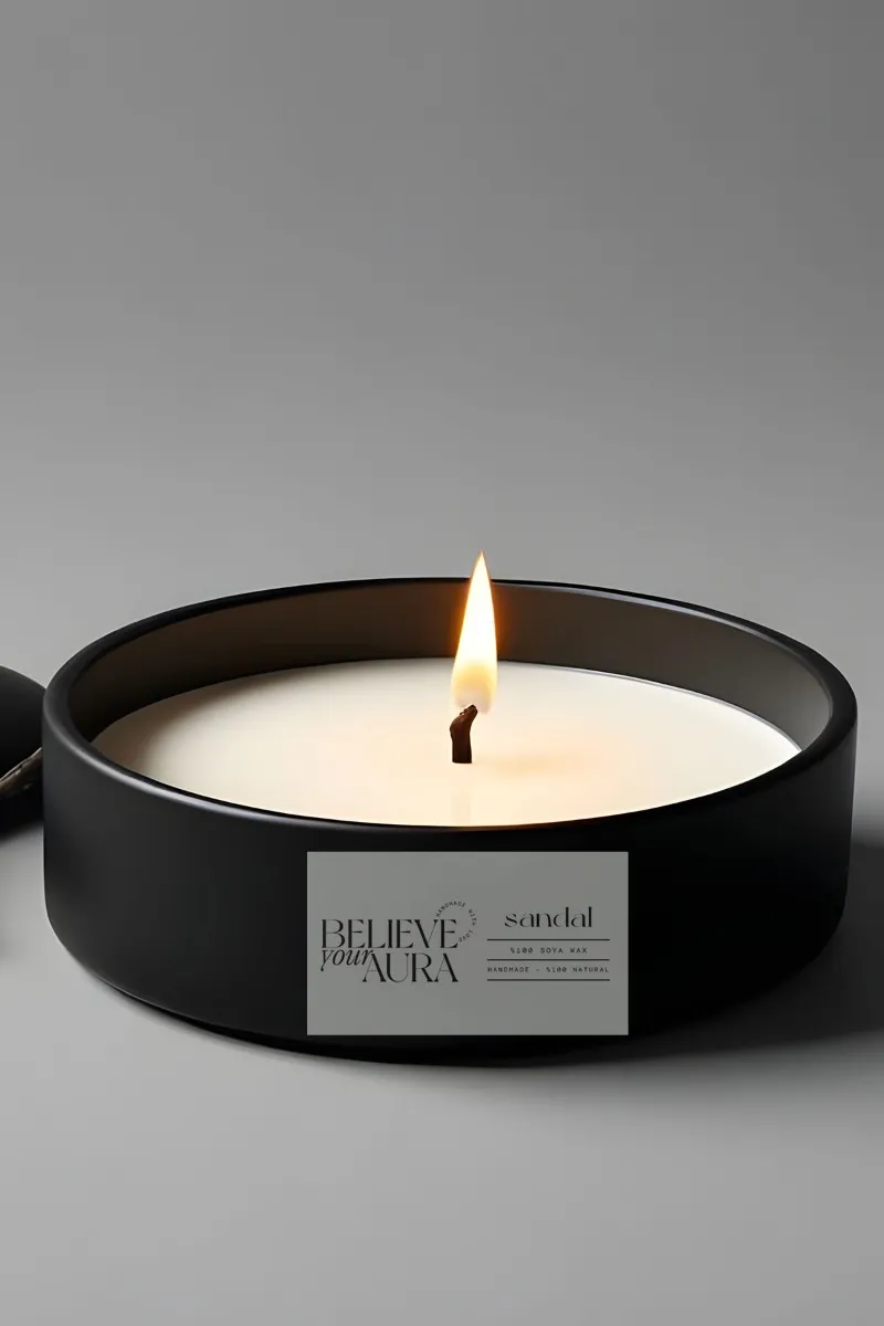 Believe Your Aura Organik Soya Wax Sandal Ağacı Kokulu Mum MBSKAS06110-SND