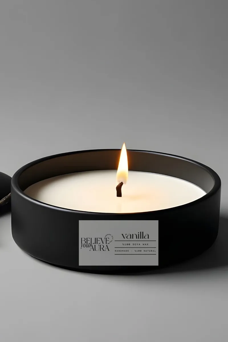 Believe Your Aura Organik Soya Wax Vanilya Kokulu Mum - MBSKAS06110-VNL