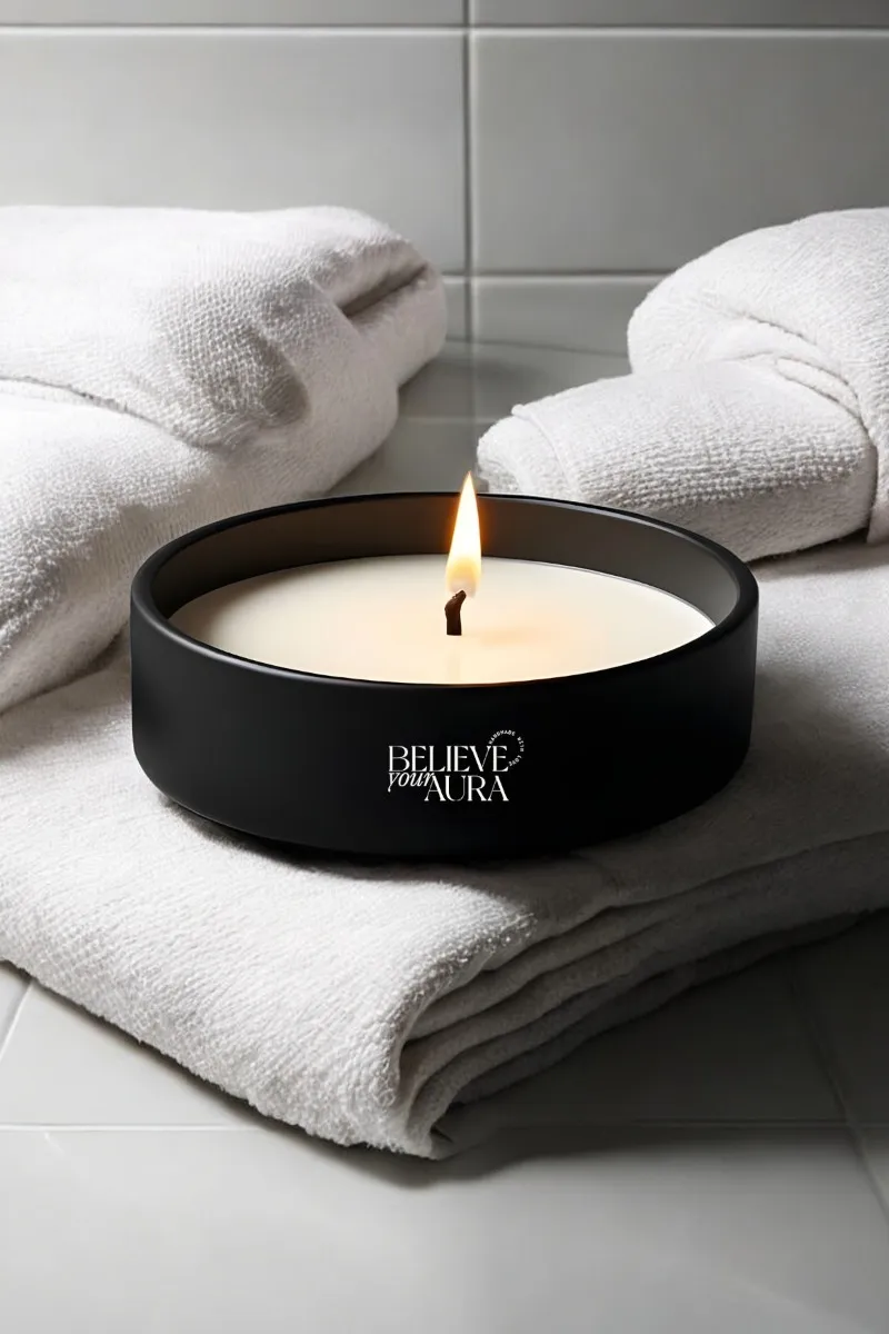 Believe Your Aura Organik Soya Wax Vanilya Kokulu Mum - MBSKAS06110-VNL