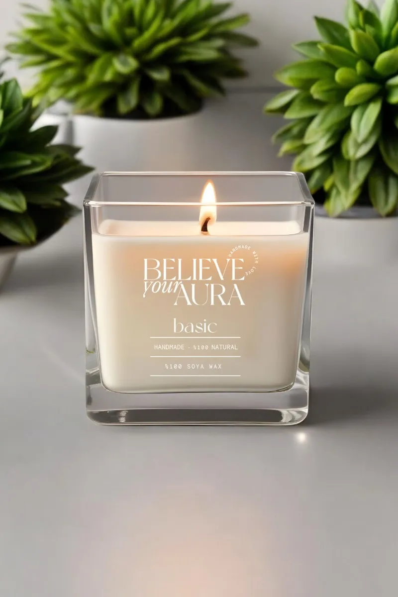 Believe Your Aura Organik Soya Wax Kokusuz Mum - MBSKAS06210-SAF