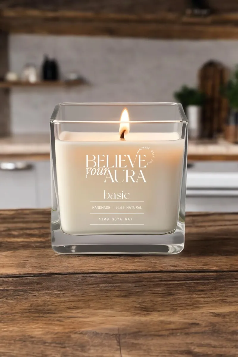 Believe Your Aura Organik Soya Wax Kokusuz Mum - MBSKAS06210-SAF