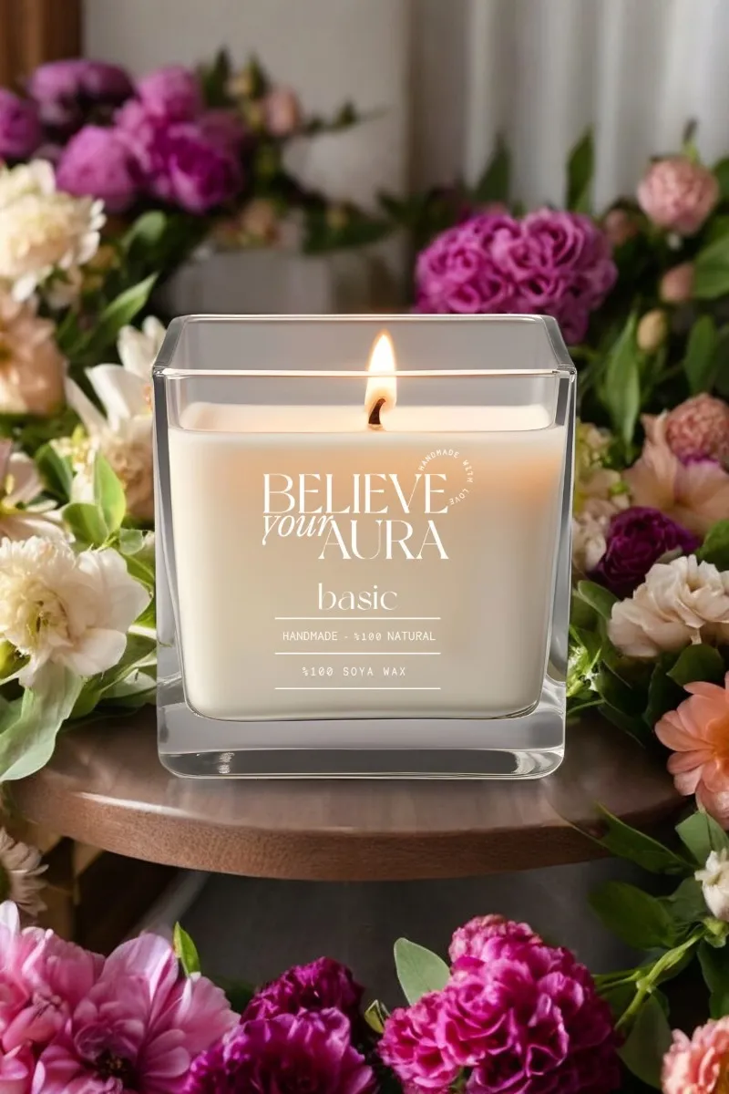 Believe Your Aura Organik Soya Wax Kokusuz Mum - MBSKAS06210-SAF