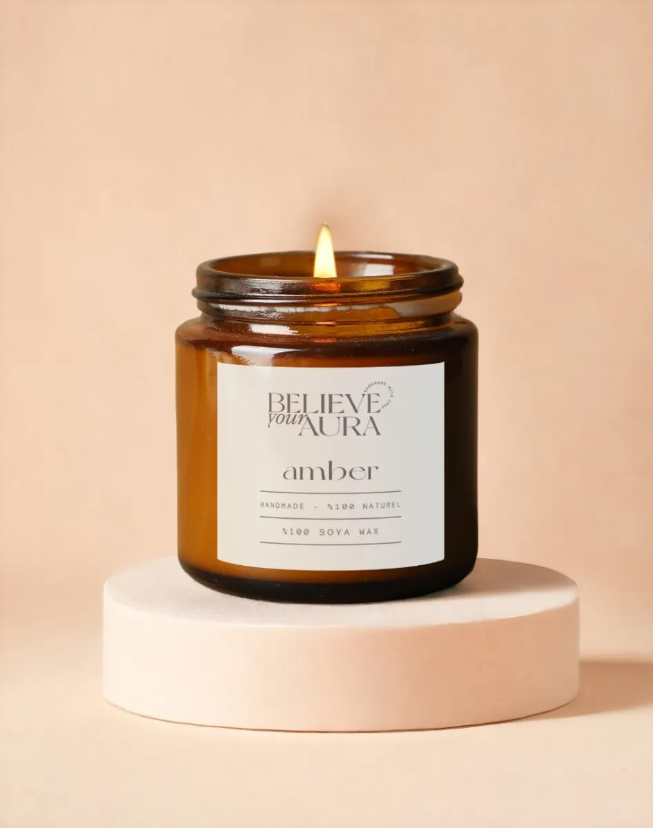 Organik Soya Wax Amber Kokulu Mum MBSKAV04810-AMB