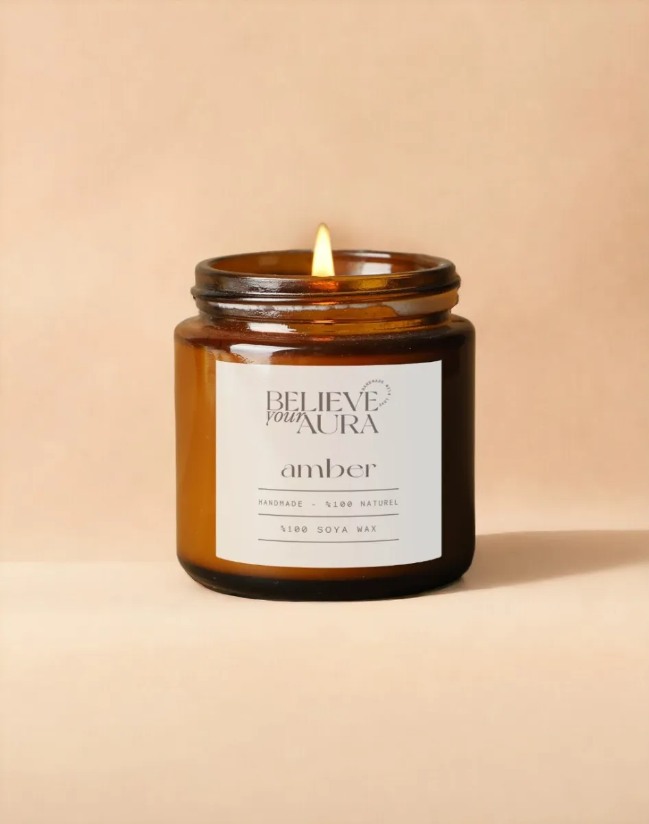 Organik Soya Wax Amber Kokulu Mum MBSKAV04810-AMB