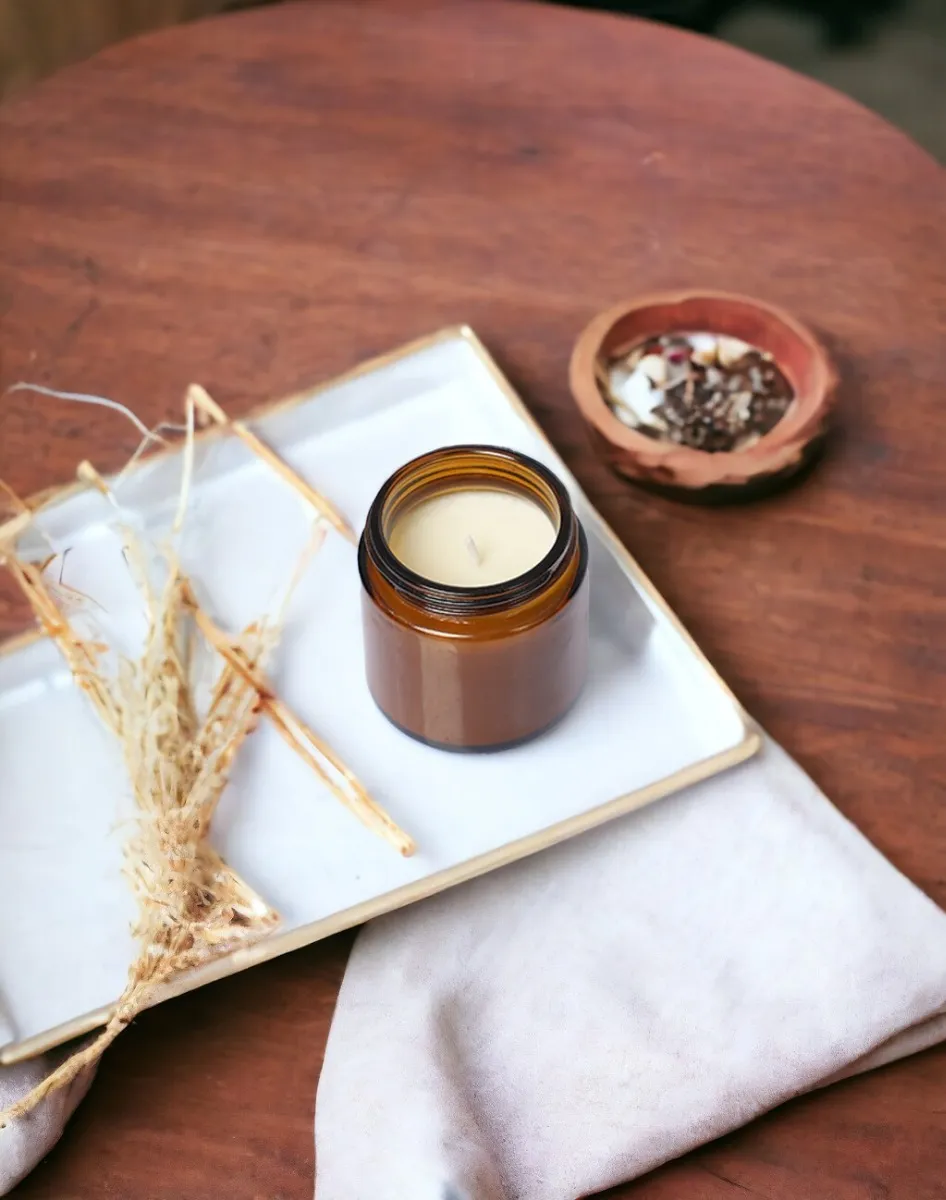 Organik Soya Wax Amber Kokulu Mum MBSKAV04810-AMB