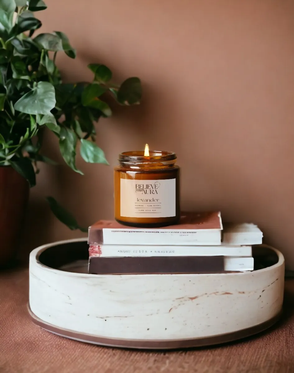 Organik Soya Wax Lavanta Kokulu Mum MBSKAV04810-LVN