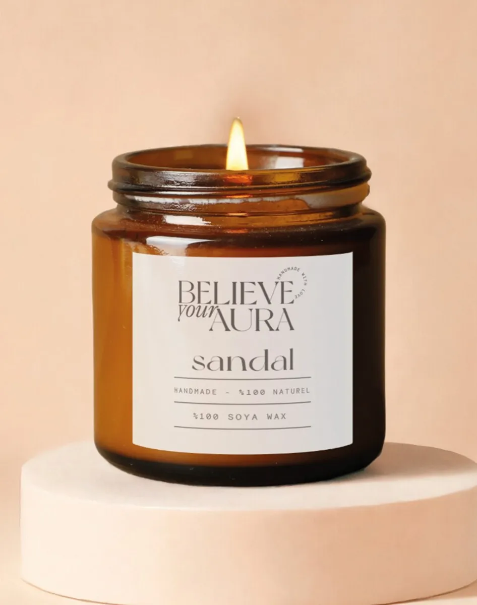 Organik Soya Wax Sandal Ağacı Kokulu Mum MBSKAV04810-SND