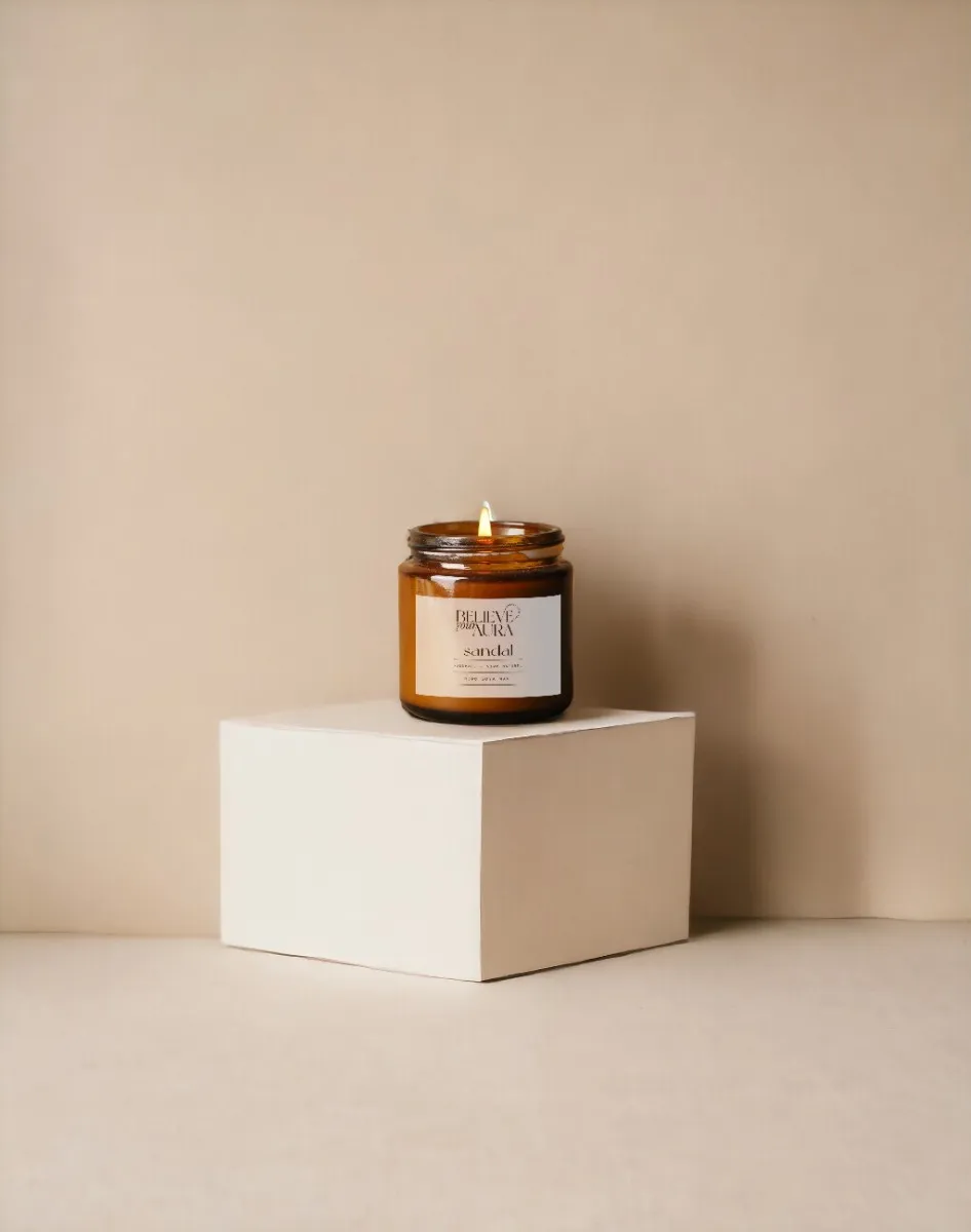 Organik Soya Wax Sandal Ağacı Kokulu Mum MBSKAV04810-SND