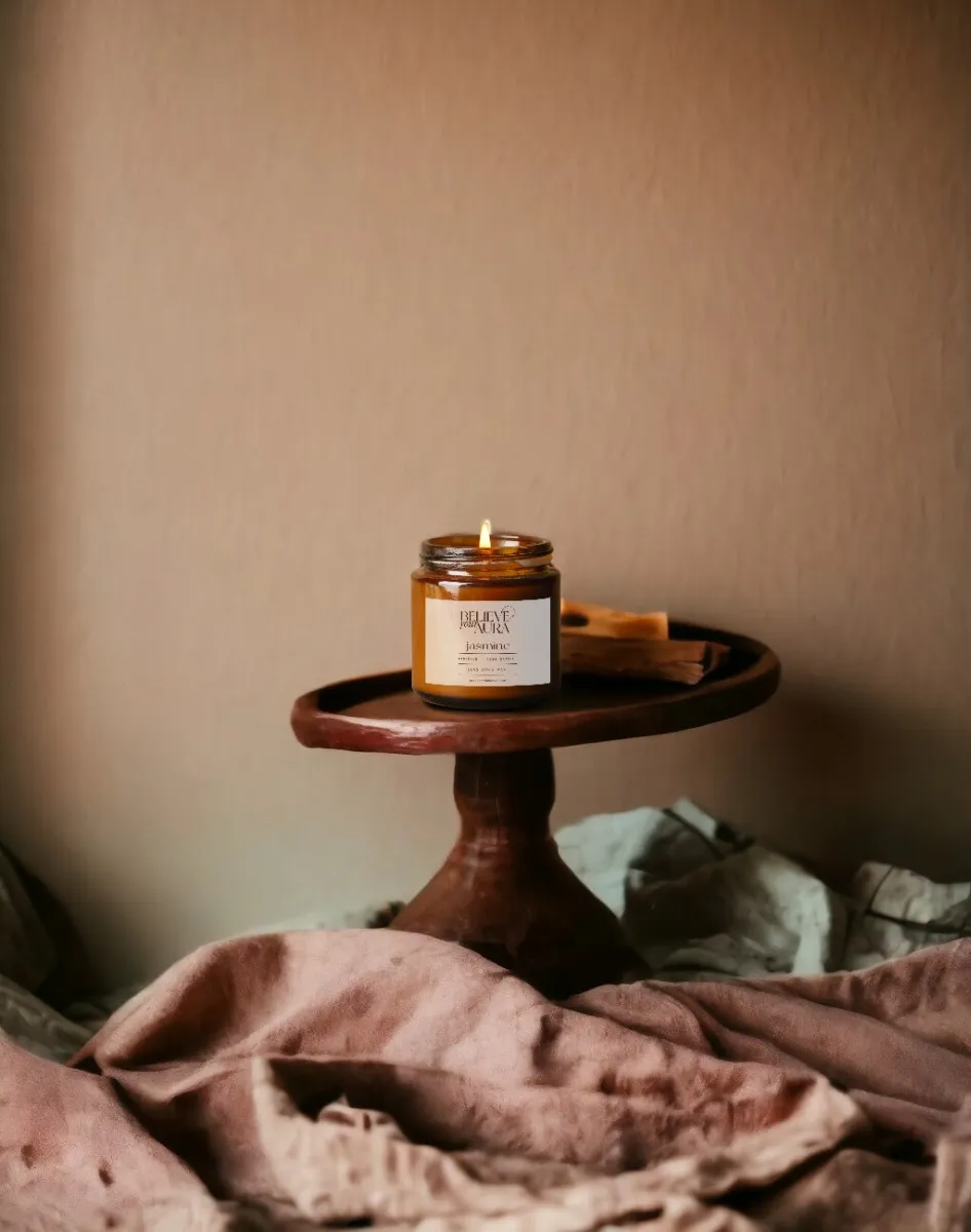 Believe Your Aura Organik Soya Wax Yasemin Kokulu Mum MBSKAV04810-YSM