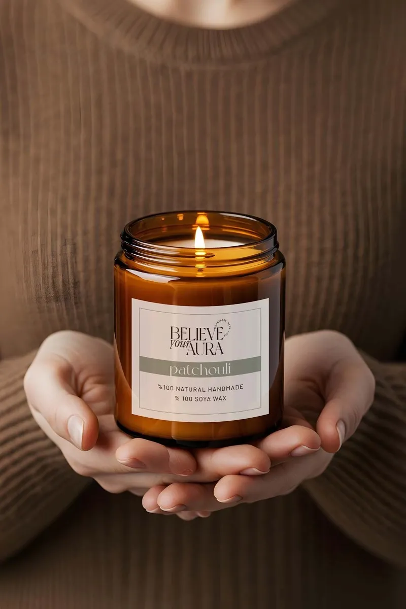 Believe Your Aura Paçuli Kokulu Kavanoz Mum MBSKAV07410-PCL