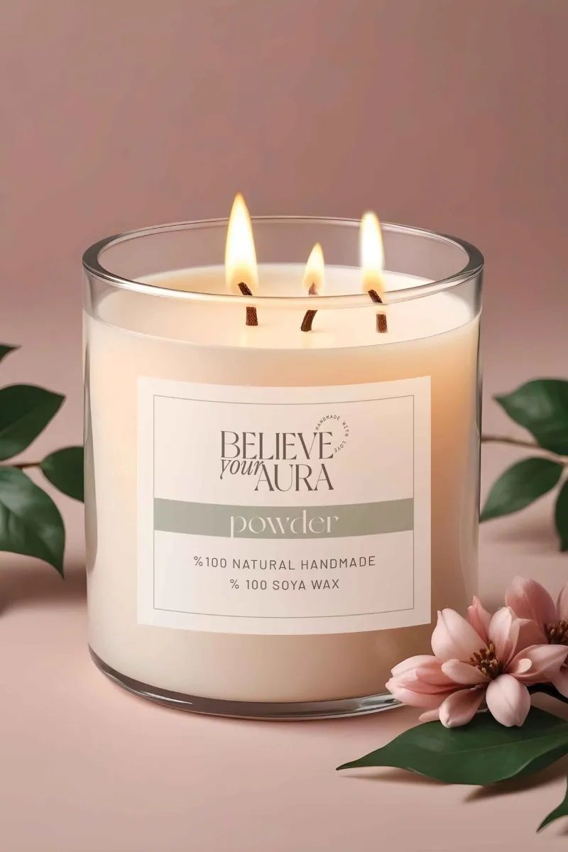 Believe Your Aura Pudra Kokulu Büyük Kavanoz Mum MBSKAV07810-PDR