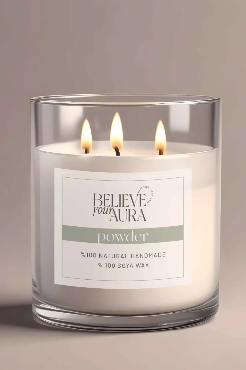 Believe Your Aura Pudra Kokulu Büyük Kavanoz Mum MBSKAV07810-PDR