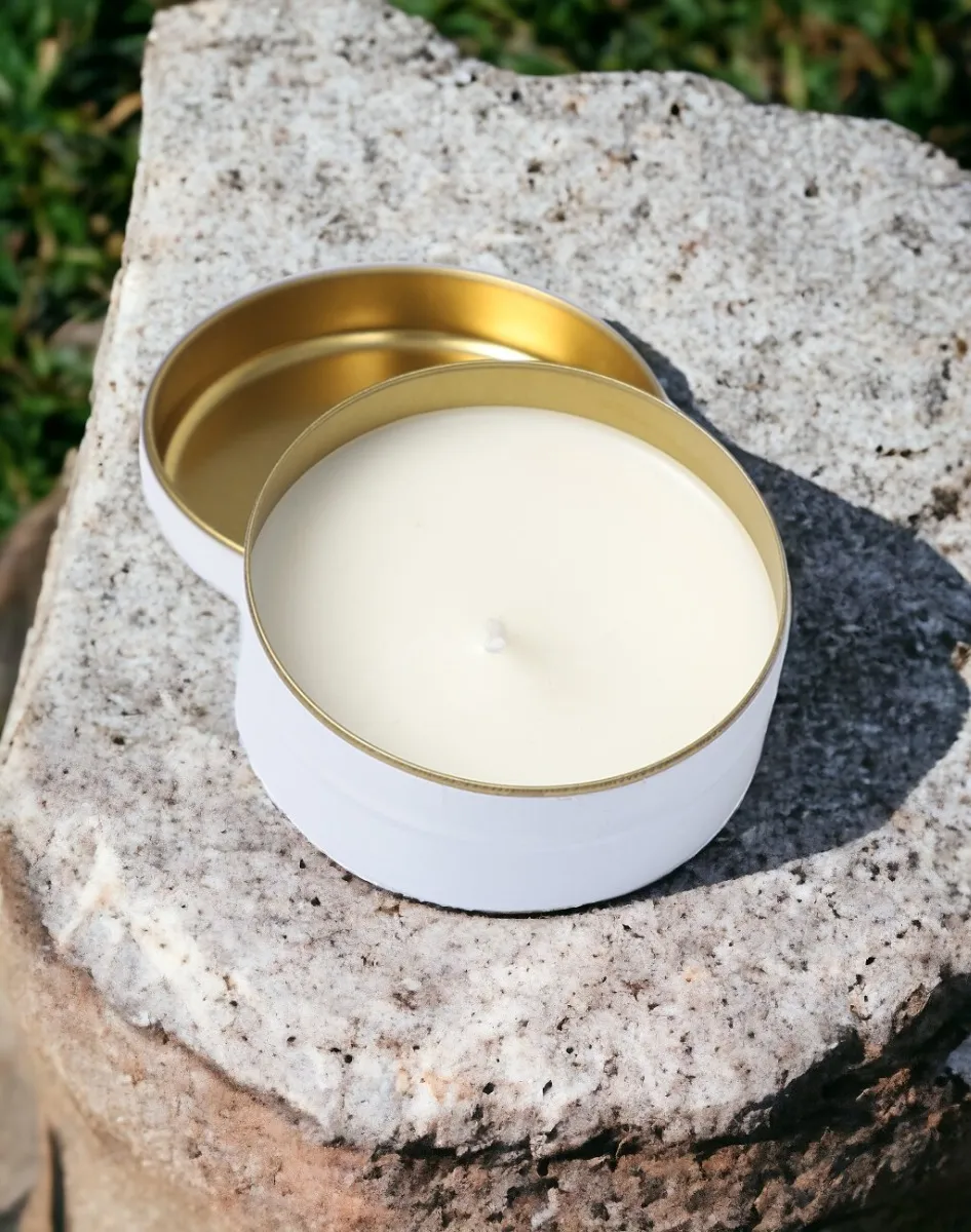 Believe Your Aura Organik Soya Wax Kokulu Beyaz Teneke Mum MBSTNK300110-10
