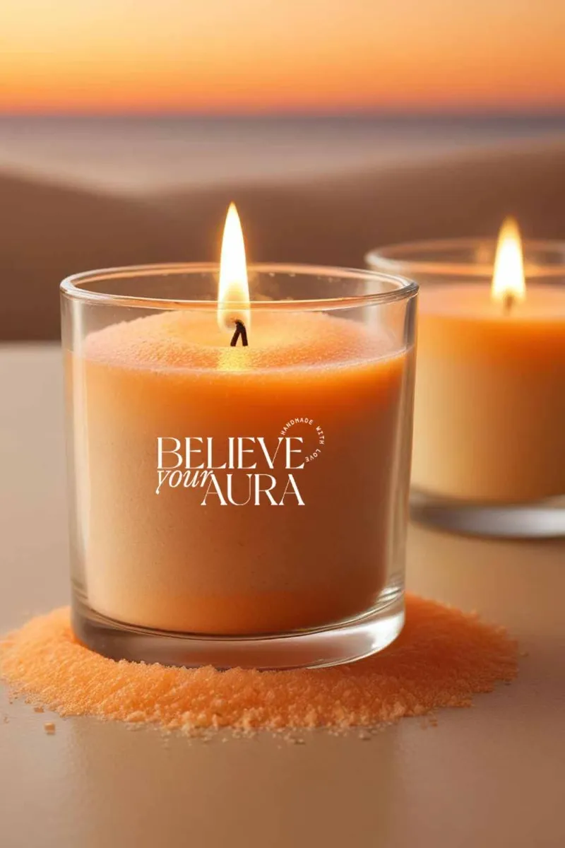 Believe Your Aura Turuncu İnci Tozu Mum MINTBRD400110-16