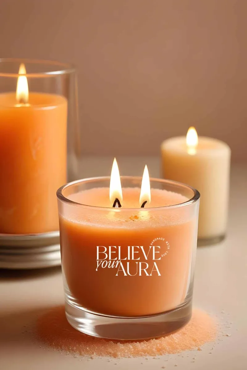 Believe Your Aura Turuncu İnci Tozu Mum MINTBRD400110-16