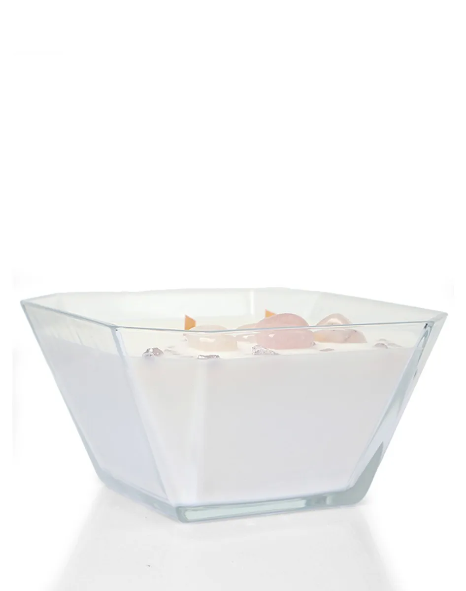 Believe Your Aura Organik Soya Wax Pembe Kuvars Taşı Vanilya Kokulu Mum MSPKAS01610-27