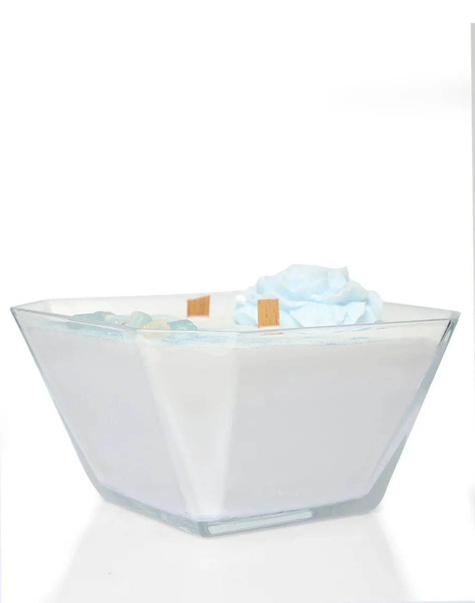 Believe Your Aura Akuamarin Taşlı Organik Soya Wax Vanilya Kokulu Mum MSPKAS01710-27