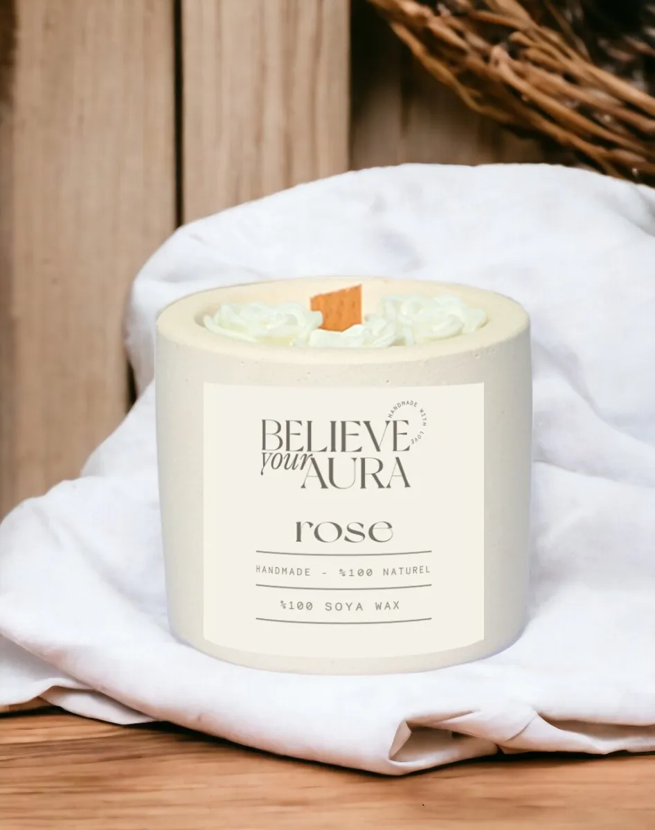 Organik Soya Wax Gül Kokulu Şakayık Mum